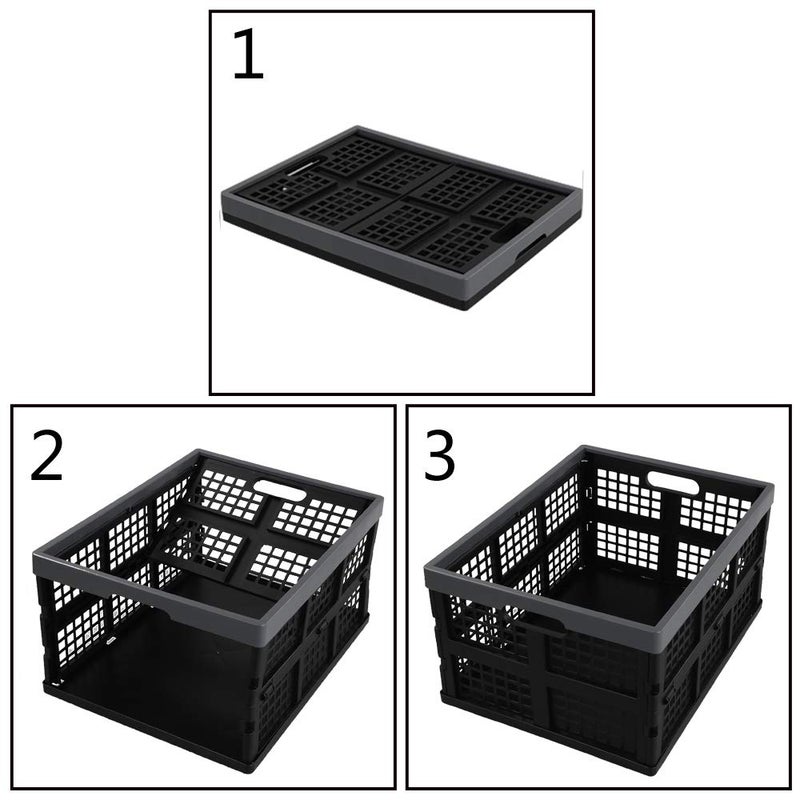 Fiazony 3-Pack 32 L Collapsible Crates, Plastic Folding Storage Crates - Image 3